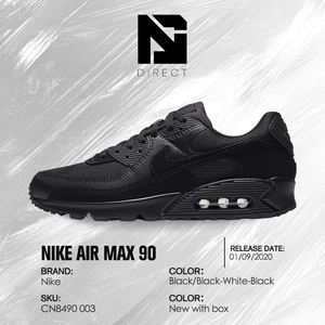 Nike Air Max 90 'Triple Black' Chaussures de course en dropshipping, baskets de haute qualité pour hommes - Product Image 6