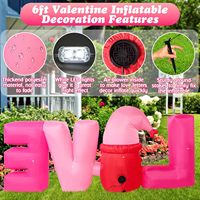 Lettres d'amour gonflables de 6 pieds de long pour la Saint-Valentin, gnome gonflable romantique en forme de cœur lumineux, décoration de jardin, fête, anniversaire de mariage