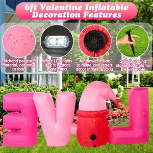 Gnomo Gonfiabile con Lettere d'Amore di 6 Piedi, Decorazione Illuminata a Forma di Cuore per San Valentino, Giardino, Festa, Matrimonio, Anniversario - Product Image 6