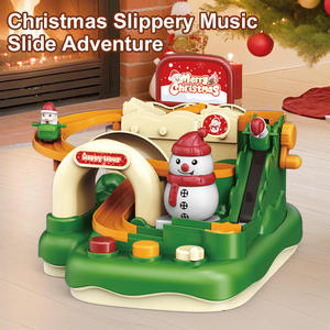 Juego de Construcción de Tren Magnético Pequeño con Rampa Temática de Muñeco de Nieve Navideño, Juguete Educativo de Aventura para Niños - Product Image 2