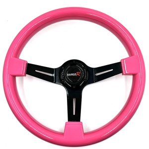 พวงมาลัยแต่งทรง JDM สีชมพู ABS ขนาด 14 นิ้ว ลึก 7 ซม. - Product Image 1