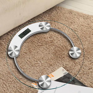 33cm Round Electronic Scale Portable Home Body Weight & Fat <b>Measuring</b> Scale Tempered <b>Glass</b> Health Monitor - Product Image 1