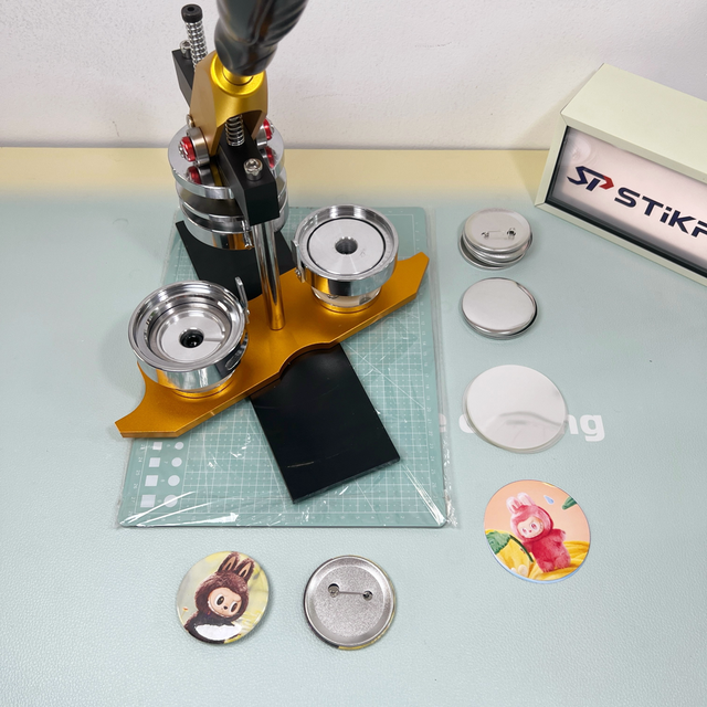 25 32 37 44 50 56 58 75mm Automatic Pin Badge Maker Button Making Machine Pneumatic Badge Making Machine