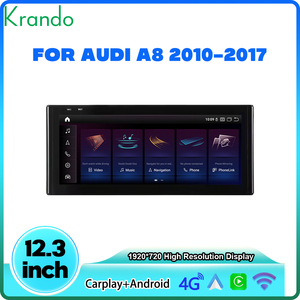 12.3 אינץ 'אנדרואיד 13.0 ראש יחידת רכב צג ניווט gps נגן dvd עבור audi a8 <span class=keywords><strong>s8</strong></span> d4 2010-2017 מולטימדיה אלחוטית - Product Image 2