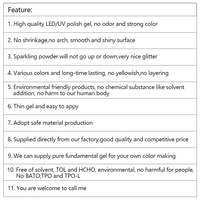 Gel UV Professionnel Écologique en Gros pour Extension d'Ongles, Gel de Construction Solide Scintillant de Haute Qualité, Couleur Transparente, Logo OEM/ODM