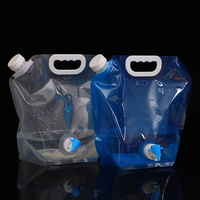 En stock, vente en gros : Contenants pliables autoportants sans BPA de 1L, 1,5L, 2,5L, 5L, 10L pour boissons, bière, jus, lait, eau