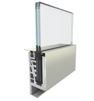 Rampe de balcon moderne en verre trempé sans cadre en aluminium avec panneau en U pour garde-corps d'escalier