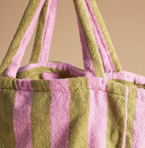 Customized tote <b>bag</b> with striped pattern, portable shoulder towel <b>bag</b>, travel storage, fashionable shopping <b>bag</b> - Product Image 2