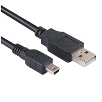 Onlyoa 1M Mini USB 2,0 Tipo Cable macho con TPE 5Pin Cable de carga de datos para GoPro para PS3 Controlador MP3 Player Dash Camer