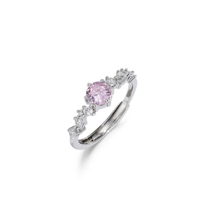 Anillo Abierto Delicado con Circonitas Rosas, Brillante, Ajustable, Minimalista, Resistente al Deslustre, Apilable, el Mejor Regalo para Ella - Product Image 5