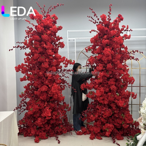 ซุ้มแต่งงานคุณภาพสูง LEDA ผ้าตกแต่งผนังดอกไม้พร้อมฉากหลังผ้า สำหรับตกแต่งภายนอกอาคาร ฉากหลังดอกกุหลาบ - Product Image 2