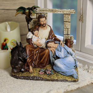 Statue Religiose Cattoliche in Resina, Ornamento della Sacra Famiglia, Figurina <span class=keywords><strong>del</strong></span> Presepe, 18cm di Altezza - Product Image 1