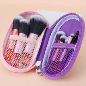 Hexue - Juego de 10 Brochas de Maquillaje de Fibra Sintética, Mini Brochas de Belleza para Viaje, para Rostro y Ojos, con Bolsa y Logotipo Personalizado - Product Image 5