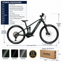 Vélo de montagne électrique tout-terrain EM8 en fibre de carbone, 48V 500W, moteur central Bafang, 20 vitesses, 140Nm, batterie au lithium, étanche