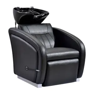 Vendita calda di colore personalizzato nero per parrucchieri Shampoo ciotola e sedia letto da barbiere mobili per il salone