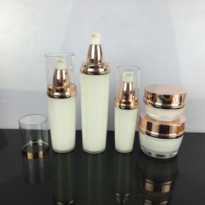 Bộ sản phẩm bao bì mỹ phẩm cao cấp Pháp mạ vàng 15g 30g 50g 15ml 30ml 60ml 80ml 100ml, gồm lọ kem và chai mỹ phẩm acrylic - Product Image 3