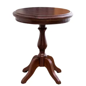 Tavolino da salotto americano Vintage in legno massello tavolino rotondo design divano lato hotel tavolo rotondo