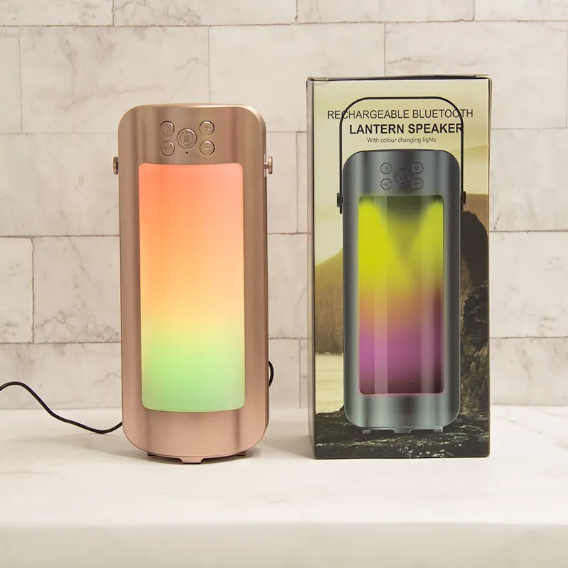 Прямая поставка, беспроводной динамик EMAF со светодиодной подсветкой RGB для кемпинга, Портативный перезаряжаемый светодиодный фонарь TWS BT, динамик с радио TF, AUX