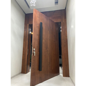 Porte d'entrée en fer forgé au Design moderne, portes extérieures avec feux latéraux, portes pivotantes modernes pour la maison, Blh-38 - Product Image 5