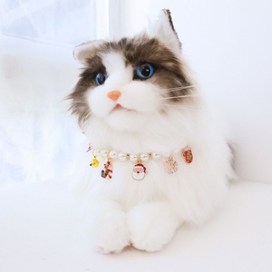 Kalung kerah hewan peliharaan mutiara dapat diatur, aksesori perhiasan lucu untuk kucing anjing anak anjing - Product Image 1