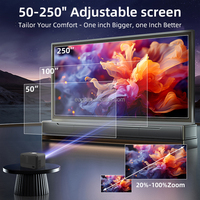 Projecteur de films en plein air 4K UHD, 1850 ANSI, WiFi, écran 300'', projecteur intelligent pour la maison avec clé TV IOS Android