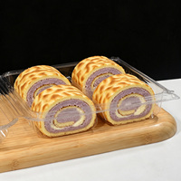 4-delige wegwerp clamshell bakkerijdoos, stapelbaar, voor brood, gebak & taarten