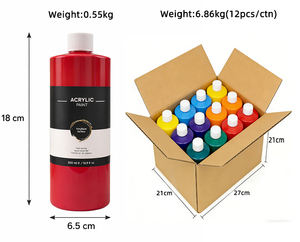 Botella de plástico no tóxica para artistas, embalaje de pintura acrílica de color, profesional, 500ML - Product Image 2