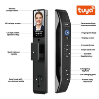 Cerradura Inteligente para Puerta con Reconocimiento Facial 3D Totalmente Automático, Cámara HD, Pantalla de Monitoreo Interior, para Puertas de Madera/Aluminio/Latón, Tarjeta de Memoria, Nube