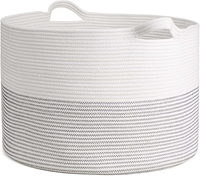 Grand panier de rangement rond moderne en corde de coton tressée, écologique, pour la décoration intérieure, les articles divers et la lessive - Vente en gros