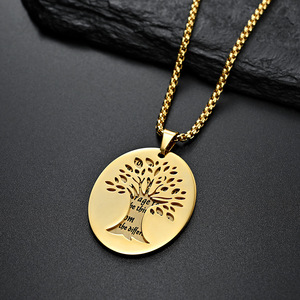 Serenity Oración Árbol DE LA VIDA Oración collar de acero inoxidable para hombres y mujeres colgante de oración unisex - Product Image 3