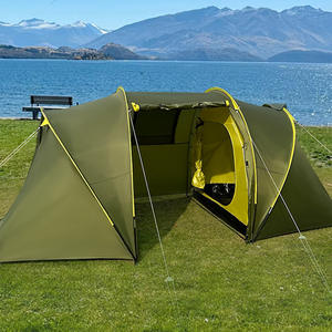 <span class=keywords><strong>Tente</strong></span> de luxe à deux chambres à coucher à deux étages pour <span class=keywords><strong>5</strong></span> <span class=keywords><strong>personnes</strong></span> pour le camping en famille et la randonnée en plein air, poteaux en fibre de verre à armature droite - Product Image 1