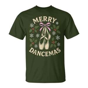 T-shirt Merry Dancemas Ballet Christmas Dancer, cadeau de Noël pour les amateurs de danse - Product Image 1