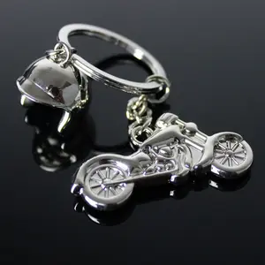 אופנוע מפתח טבעת אופנוע קסדת Keychain 3D חכם מפתח שרשרת