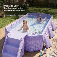 Piscine gonflable pliable transfrontalière pour bébés et enfants, en PVC écologique, pour usage extérieur