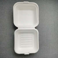 Canne à sucre Bagasse Clamshell Assiette Boîte À Lunch Biodégradable À Emporter Pizza Hamburger Bento Assiettes En Papier Jetables Vaisselle