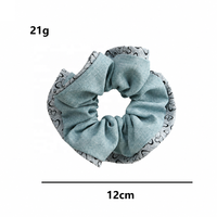 Daou 12cm Scrunchies pliables personnalisés de couleur unie, accessoires capillaires de beauté durables de haute qualité avec motif cœur pour femmes