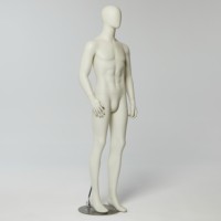 Présentoir de vitrine de magasin de mode Visage d'oeuf complet du corps masculin Mannequin de couleur beige mat