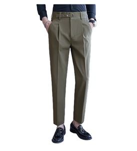 <span class=keywords><strong>Pantalon</strong></span> de Costume <span class=keywords><strong>Homme</strong></span> Élégant et Décontracté, Coupe Droite, <span class=keywords><strong>Taille</strong></span> Mi-Haute, Lavage Clair, Fermeture Éclair, 100% Polyester - Product Image 1