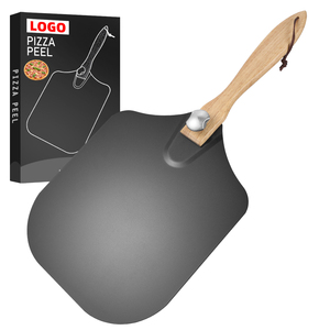 Manjia Pala <span class=keywords><strong>per</strong></span> <span class=keywords><strong>Pizza</strong></span> Pieghevole in Alluminio Nero da 12x14 Pollici <span class=keywords><strong>con</strong></span> Manico in Legno, Paletta Gira <span class=keywords><strong>Pizza</strong></span> - Product Image 1