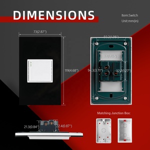 Nhà Máy Bán Chạy nhất loại 118 Đen tường chuyển đổi 1 gang 2 cách phòng tường sáng chuyển đổi điện 10A 250 tường thiết bị chuyển mạch - Product Image 4