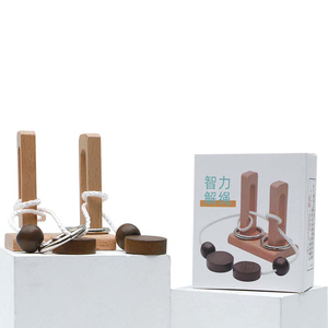 Classique hêtre <span class=keywords><strong>bois</strong></span> <span class=keywords><strong>corde</strong></span> Puzzle <span class=keywords><strong>anneau</strong></span> chaîne Solution déverrouiller ensemble <span class=keywords><strong>casse</strong></span>-tête jouets d'apprentissage éducatifs pour enfants garçons filles - Product Image 6