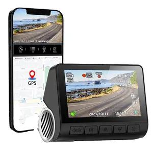 מצלמת דש V55 4K+WIFI+GPS מצלמת דש כפולה מצלמת וידאו לרכב עם שליטה באפליקציה מצלמת דאש כפולה 2 ערוצים קדמית ואחורית