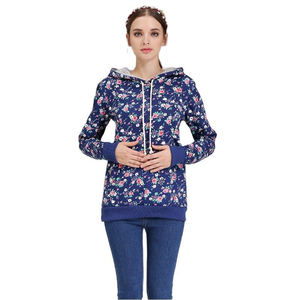 Automne hiver <span class=keywords><strong>vêtements</strong></span> <span class=keywords><strong>de</strong></span> maternité thermique femmes enceintes sweats à capuche allaitement sweat motif Floral <span class=keywords><strong>grande</strong></span> <span class=keywords><strong>taille</strong></span> S à XXXL - Product Image 2