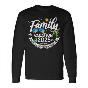 T-shirt à manches longues pour vacances en famille 2025, chemise assortie pour les voyages d'été à la plage - Product Image 2