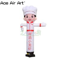 Figurine de chef gonflable Oxford Danseur d'air blanc personnalisé de 3m de haut pour la promotion de magasins de restauration Accessoire pour souffleur Utilisation en extérieur