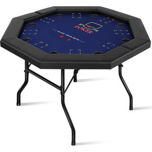 Luxe Pliant Texas Hold Em Poker Table Octogonale Casino 8 Joueurs <span class=keywords><strong>Roulette</strong></span> De Jeu Pliable Led Titulaire Métal Haute Jambe De Verre - Product Image 1