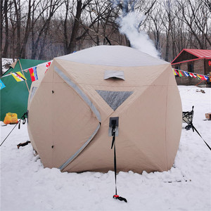 Tienda de Campaña Tipo Sauna para 4 Personas, Desplegable, para Exteriores, de Gran Tamaño, para Pesca en Hielo, Cálida, para Invierno, Tipo Pentágono - Product Image 2