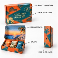 Boîte d'expédition personnalisée brillante en carton ondulé E pour la découverte de snacks, emballage d'abonnement e-commerce