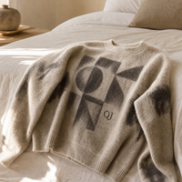 Pull en maille de haute qualité, à manches longues, à imprimé numérique personnalisé, en gros, pour créateurs, avec fourrure de mohair, style streetwear, marque privée