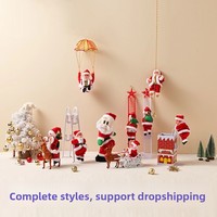Elektrischer Weihnachtsmann-Kletterer mit Leiter & Schornstein, Lustiges Weihnachts-PVC-Spielzeug für Kinder, Europäischer Stil Feiertagsgeschenk